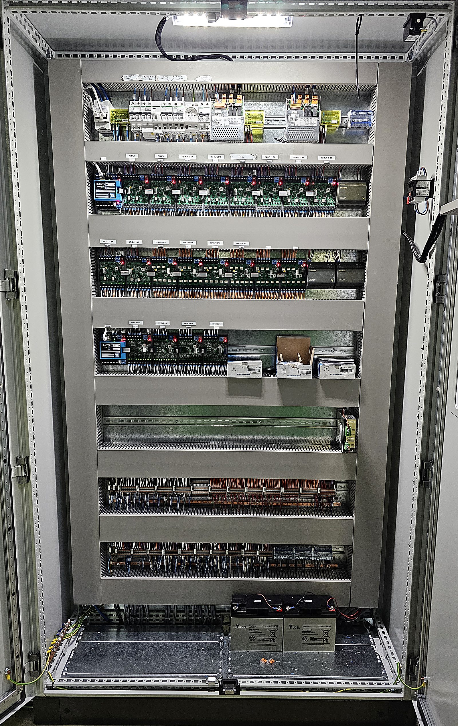Armoire de sûreté avec cartes TIL Technologies câblées